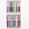 Hot-sale 2 in 1 Stylus Crystal Aluminum Metal Ballpoint Pen Gem Fills Crystal Stylus Ball Pen With Customize Logo